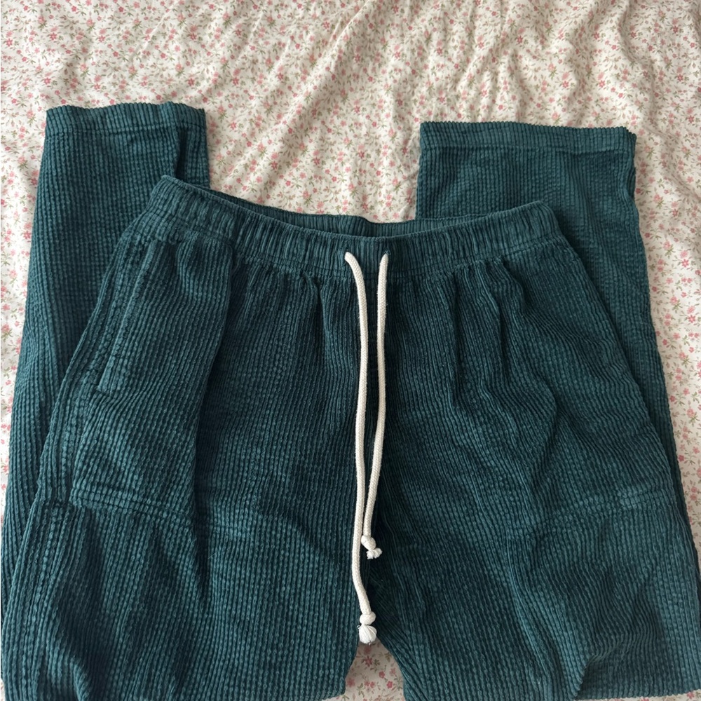 Aerie Teal Corduroy Pants
